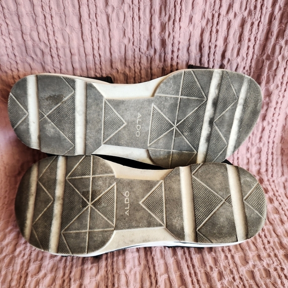 Aldo Zarella Black And White Thick Sole Round Toe Sandal Women's Size  8M - Picture 10 of 10